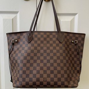 LV Authentic Brown Neverfull Tote MM